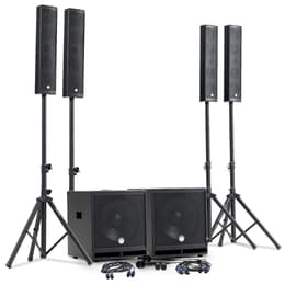 Système Sonorisation Complet 2400W DJ BM SONIC, 4 Enceintes satellites, 2x Méga SUB 38cm USB/Bluetooth, Supports Câbles, Micros PA-Lautsprecher