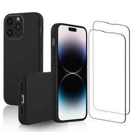 Hülle iPhone 15 Pro Max und 2 schutzfolien - Silikon - Schwarz