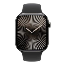 Apple Watch Series 10 (2024) GPS + Cellular 46 mm - Titan - Sportarmband Schwarz
