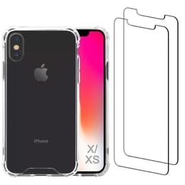 Hülle iPhone X/iPhone XS und 2 schutzfolien - Recycelter Kunststoff - Transparent