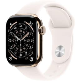 Apple Watch Series 11 (2025) GPS + Cellular 46 mm - Titan Gold - Sportarmband Weiß
