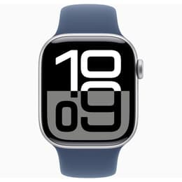 Apple Watch Series 10 (2024) GPS 42 mm - Aluminium Silber - Sportarmband Blau