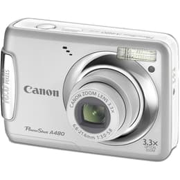 Kompakt Kamera PowerShot A480 - Weiß + Canon Zoom Lens 3.3X 6.6-21.6mm