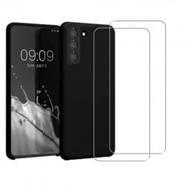 Hülle Galaxy S21+ 5G und 2 schutzfolien - Silikon - Schwarz
