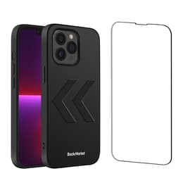 Back Market Hülle iPhone 13 Pro Max und schutzfolie - Recycelter Kunststoff - Schwarz