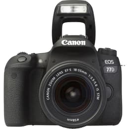 Spiegelreflexkamera - Canon EOS 77D Schwarz + Objektivö Canon EF 18-55mm f/3.5-5.6 IS II