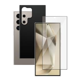 Hülle Galaxy S24 Ultra und schutzfolie - Silikon - Schwarz