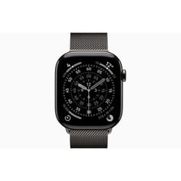 Apple Watch (2025) GPS + Cellular 46 mm - Titan Schiefer - Milanaise Armband Schwarz
