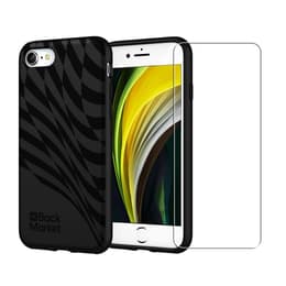 Back Market Hülle iPhone 7/8/SE 2020/2022 und schutzfolie - 100% biologisch abbaubar - Schwarze Welle