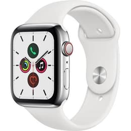 Apple Watch Series 7 (2021) GPS + Cellular 45 mm - Titan Silber - Sportarmband Weiß