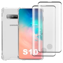 Hülle Galaxy S10 und 2 schutzfolien - Recycelter Kunststoff - Transparent