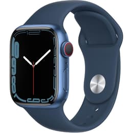 Apple Watch (Series 7) 2021 GPS + Cellular 45 mm - Aluminium Blau - Sportarmband Blau