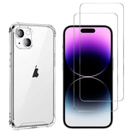 Hülle iPhone 15 und 2 schutzfolien - TPU - Transparent