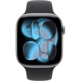 Apple Watch (2025) GPS 46 mm - Aluminium Space Grau - Sportarmband Schwarz