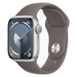 Apple Watch Series 9 (2023) GPS 41 mm - Aluminium Silber - Sportarmband Grau