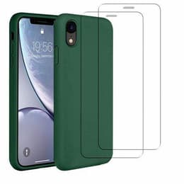 Hülle iPhone XR und 2 schutzfolien - Silikon - Grün