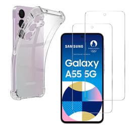 Hülle Galaxy A55 5G und 2 schutzfolien - TPU - Transparent
