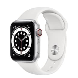 Apple Watch (Series 6) 2020 GPS + Cellular 44 mm - Aluminium Silber - Sportarmband Weiß