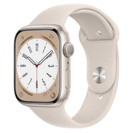 Apple Watch (Series 8) 2022 GPS 45 mm - Aluminium Beige - Milanaise Armband Gold