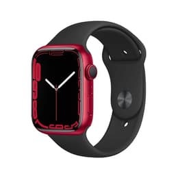 Apple Watch (Series 7) 2021 GPS 45 mm - Aluminium Rot - Sportarmband Schwarz