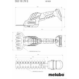 Klassische Heckenschere Metabo GS 18 LTX Q - 18W