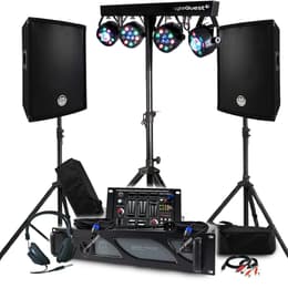 Pack Sono BM SONIC Ampli 1000W, Paire d'Enceintes Passives 2x300W, Table de Mixage, Portique 4 Lumières Xperformer, Pieds PA-Lautsprecher
