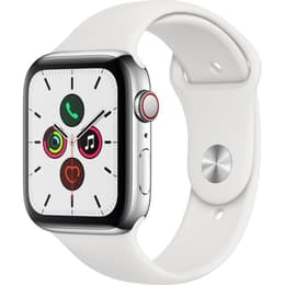 Apple Watch (Series 5) 2019 GPS + Cellular 44 mm - Titan Silber - Sport loop Weiß