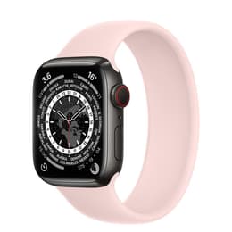 Apple Watch (Series 6) 2020 GPS 44 mm - Aluminium Schwarz - Sportarmband Rosa