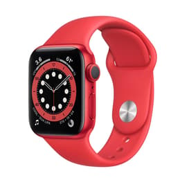 Apple Watch (Series 6) GPS + Cellular 40 mm - Rostfreier Stahl Rot - Sport loop Rot