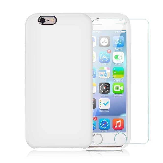 Hülle und 2 Schutzfolie iPhone 6 Plus/6S Plus - Silikon - Weiß