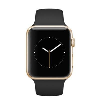 Apple Watch (Series 3) September 2017 38 mm - Aluminium Gold - Armband Sportarmband Schwarz