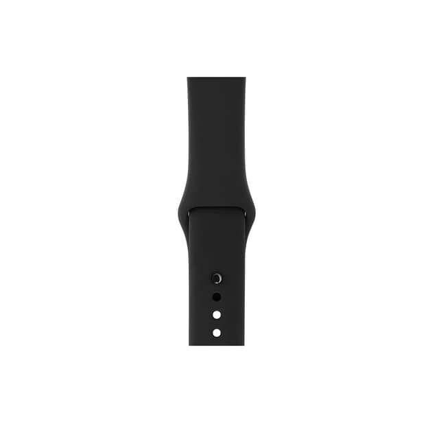 Apple Watch (Series 3) 2017 42 mm - Aluminium Space Grau - Armband Sportarmband Schwarz