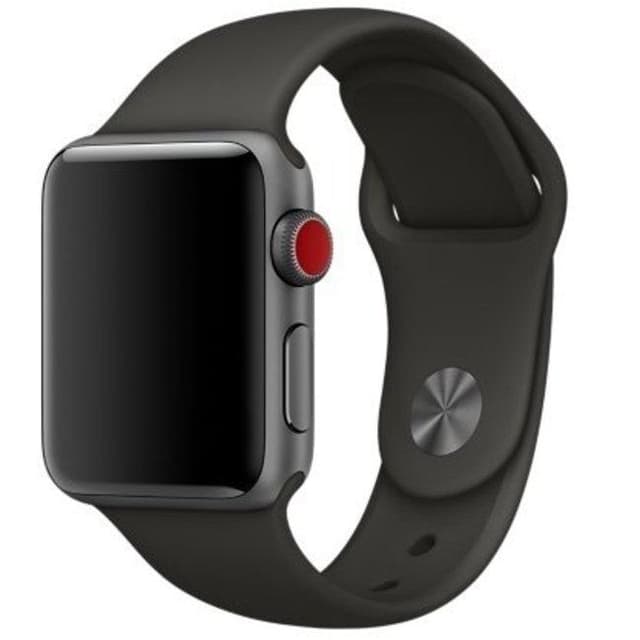 Apple Watch (Series 3) GPS + Cellular 42 mm - Aluminium Space Grau - Sportarmband Grau