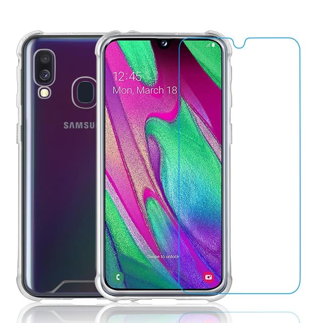 Hülle und 2 Schutzfolien Samsung Galaxy A40 - Recycelter Kunststoff - Transparent