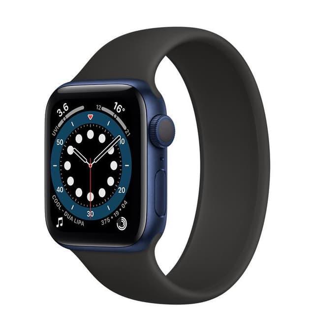 Apple Watch (Series 6) GPS 44 mm - Aluminium Blau - Sportarmband Schwarz