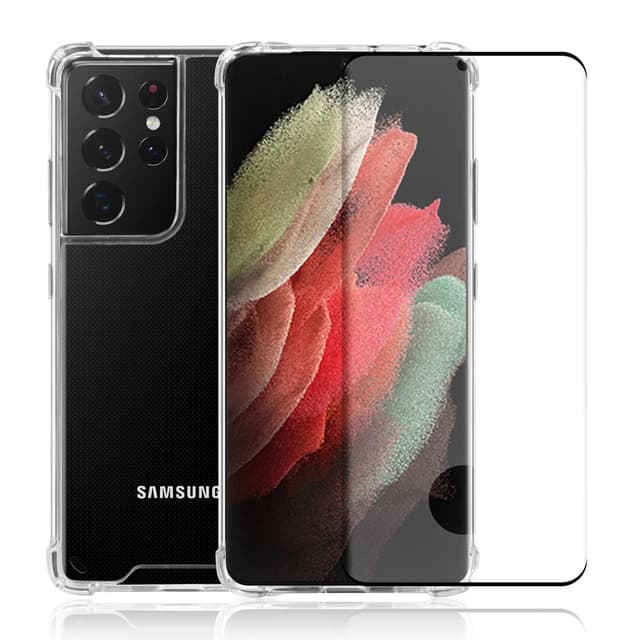 Hülle und 2 Schutzfolien Galaxy S21 Ultra 5G - Recycelter Kunststoff - Transparent