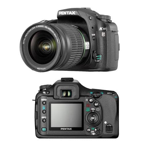 Spiegelreflexkamera Pentax K10D Schwarz Objektiv Pentax DA 16-45mm 1:4 ED/AL
