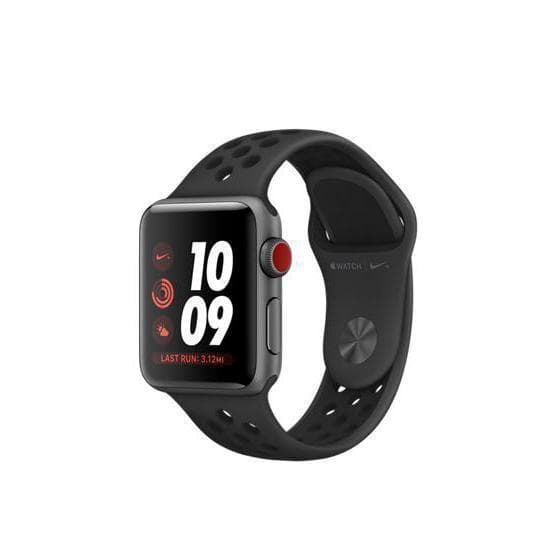 Apple Watch (Series 3) GPS 38 mm - Aluminium Space Grau - Nike Sportarmband Schwarz