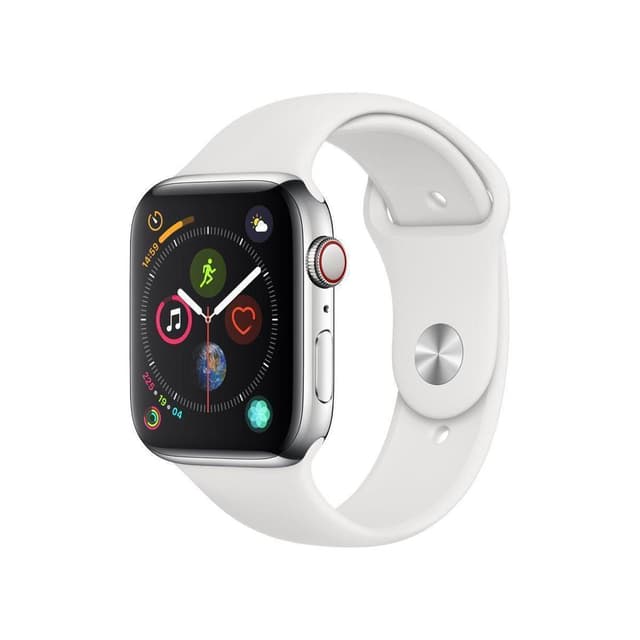 Apple Watch (Series 4) GPS 40 mm - Aluminium Silber - Sportarmband Weiß