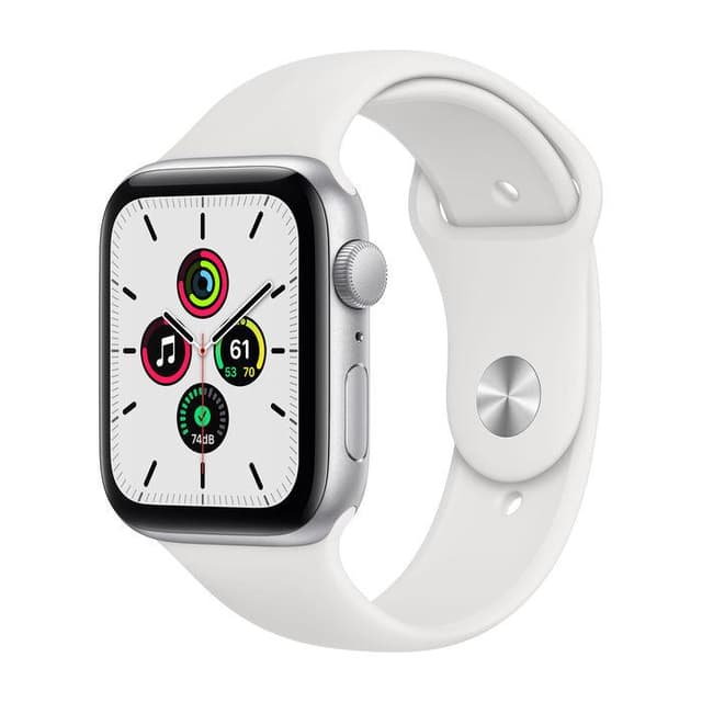 Apple Watch (Series 4) GPS + Cellular 40 mm - Aluminium Silber - Sportarmband Weiß